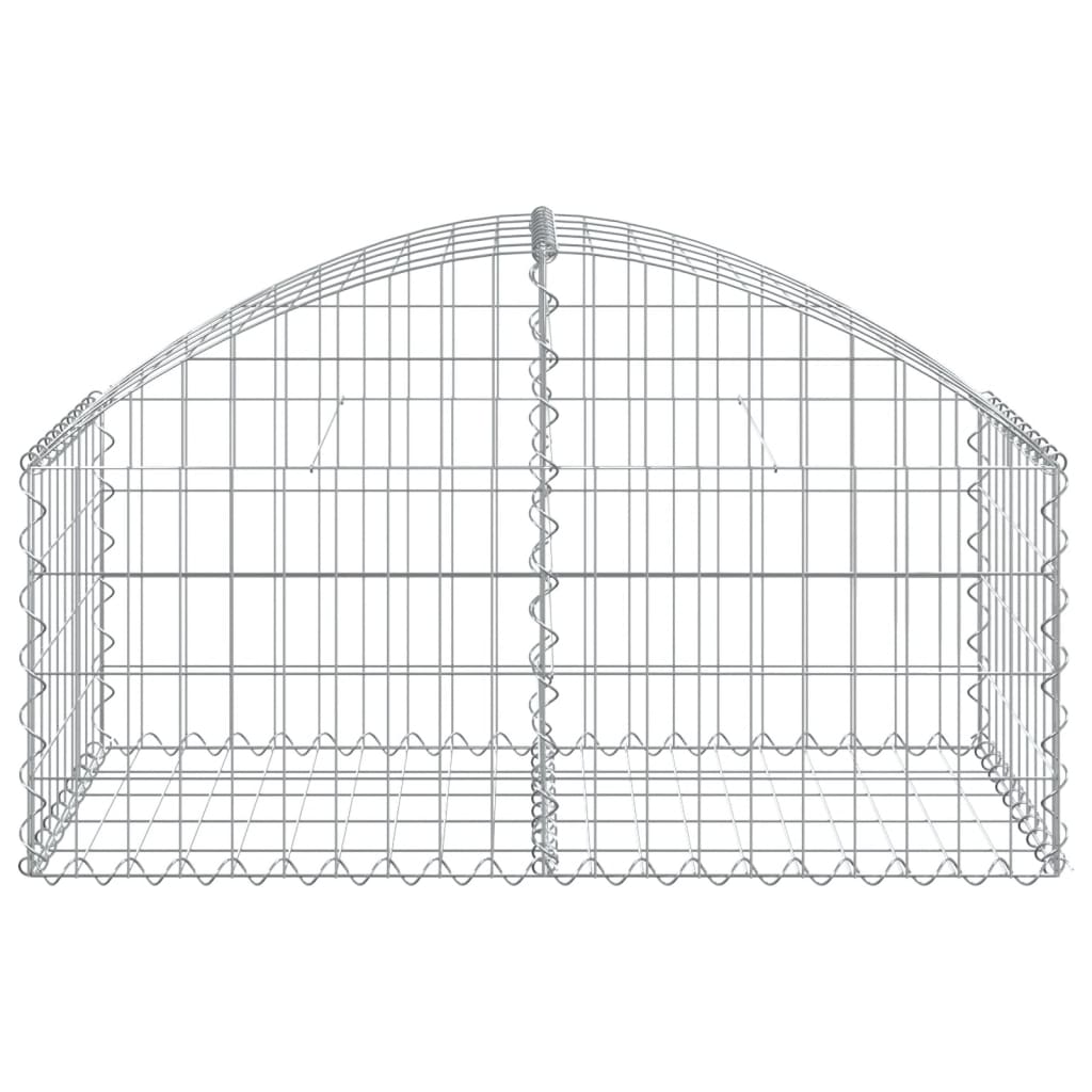 vidaXL Cesto gabião arqueado 100x50x40/60 cm ferro galvanizado