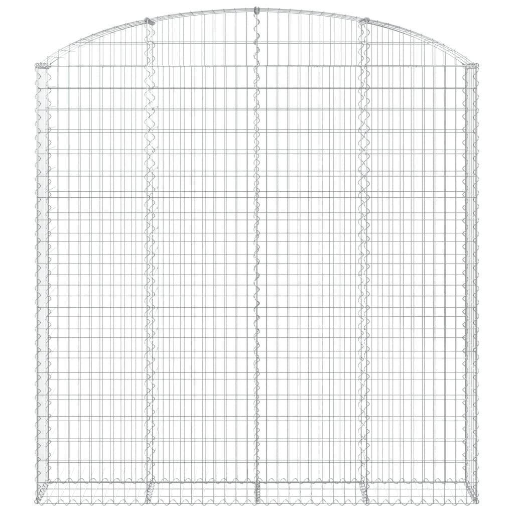 vidaXL Cesto gabião arqueado 200x30x200/220 cm ferro galvanizado