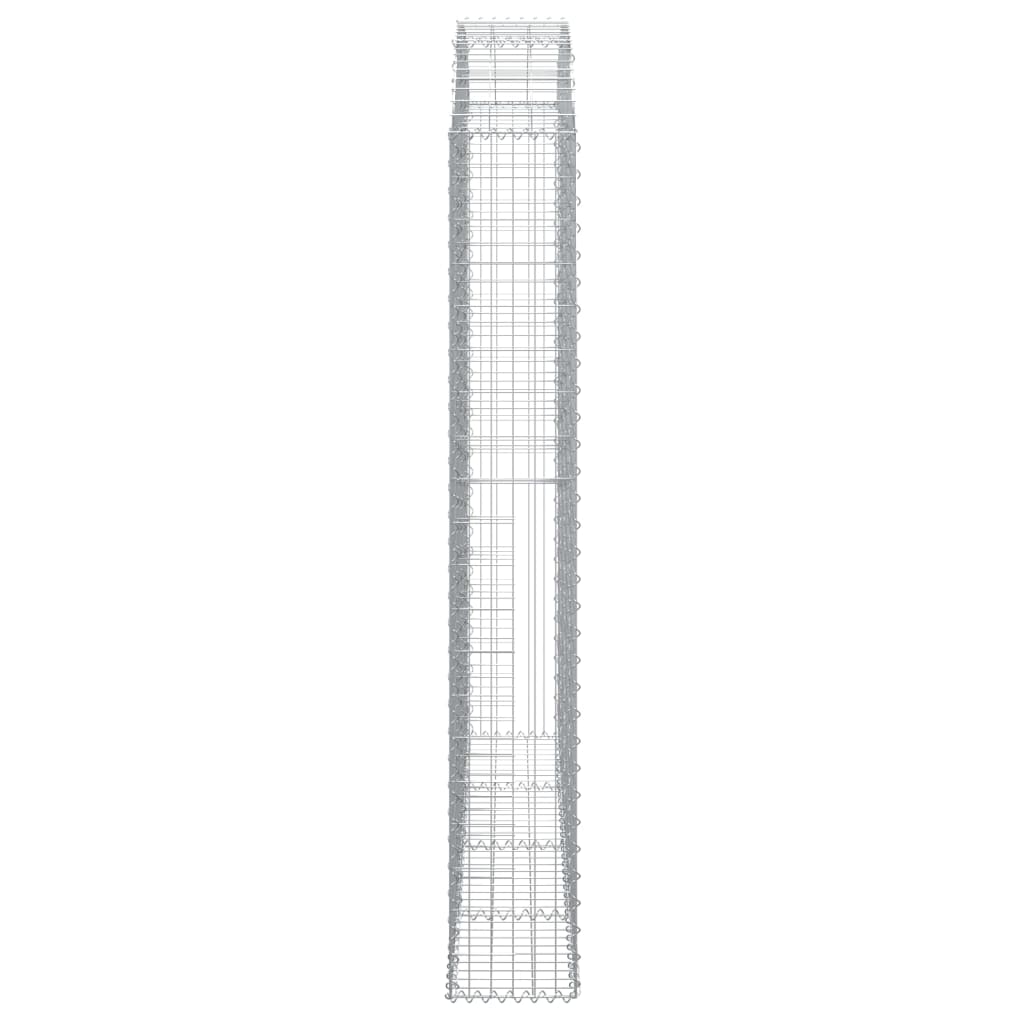 vidaXL Cesto gabião arqueado 200x30x200/220 cm ferro galvanizado