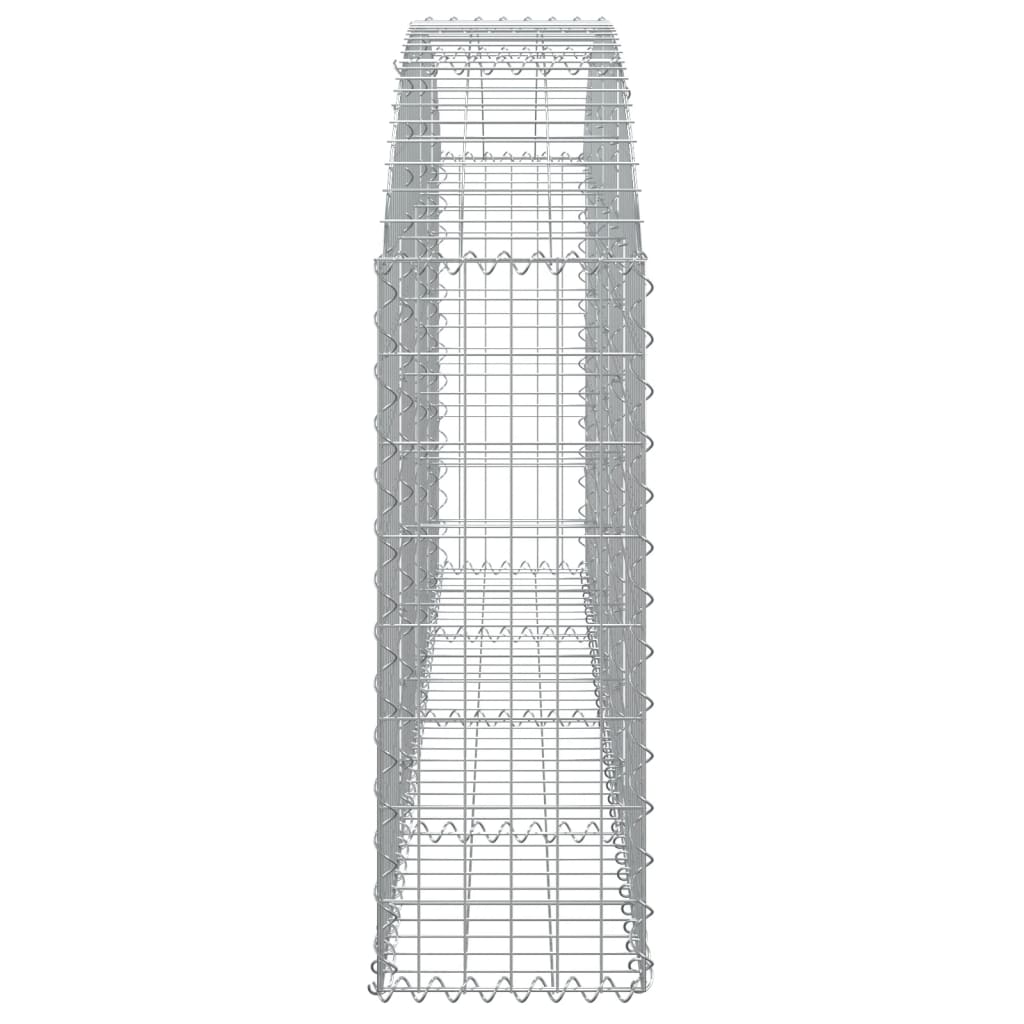 vidaXL Cesto gabião arqueado 200x30x80/100 cm ferro galvanizado