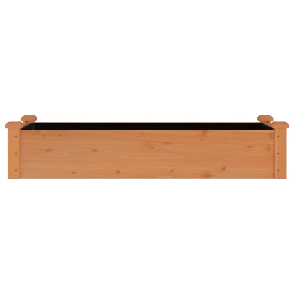 vidaXL Canteiro elevado c/ forro 120x45x25 cm abeto maciço castanho