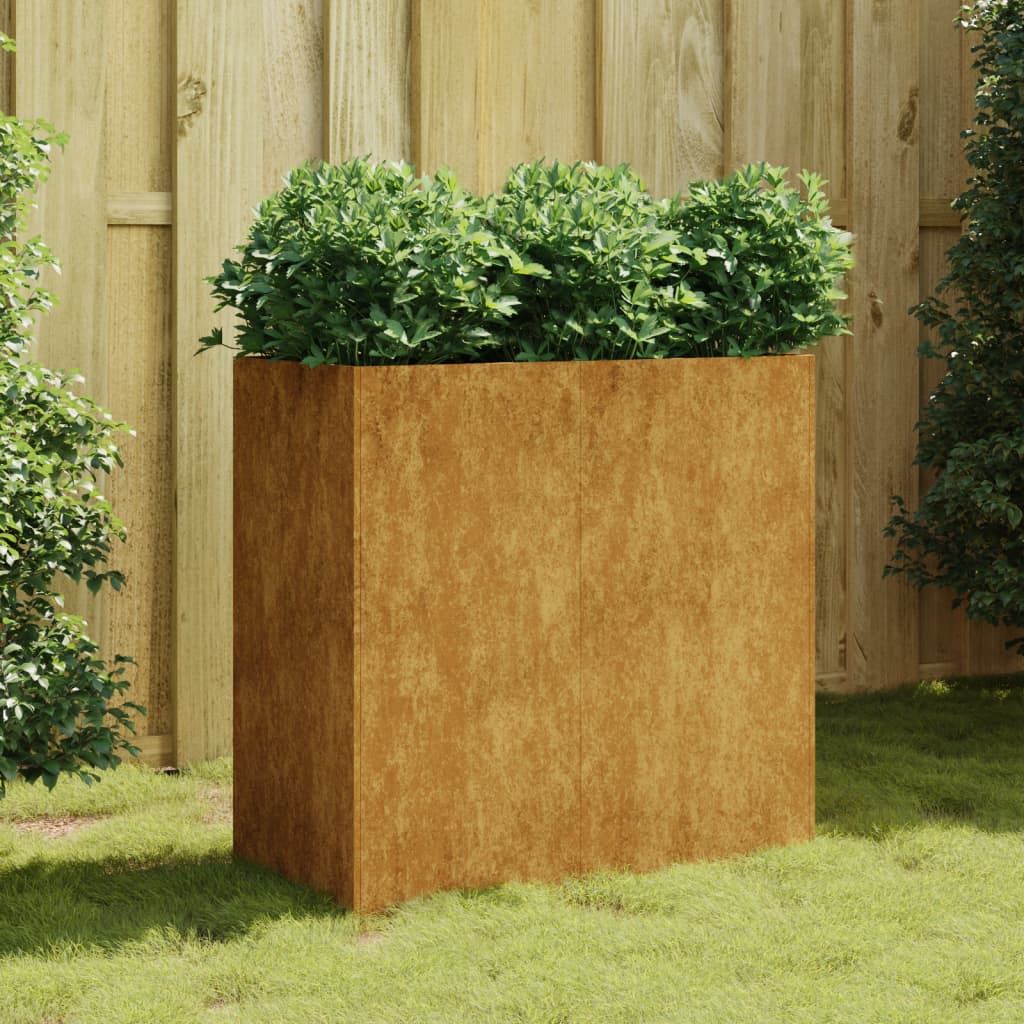 vidaXL Vaso/floreira 80x40x80 cm aço corten