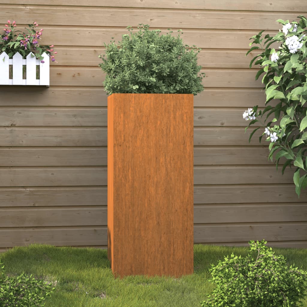 vidaXL Vaso/floreira 32x29x75 cm aço corten