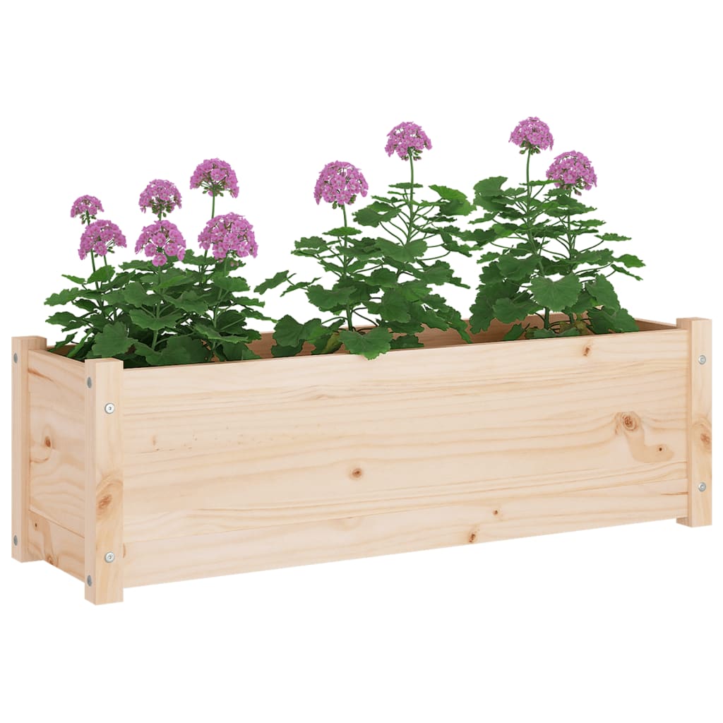 vidaXL Vaso de jardim 100x31x31 cm madeira de pinho maciça