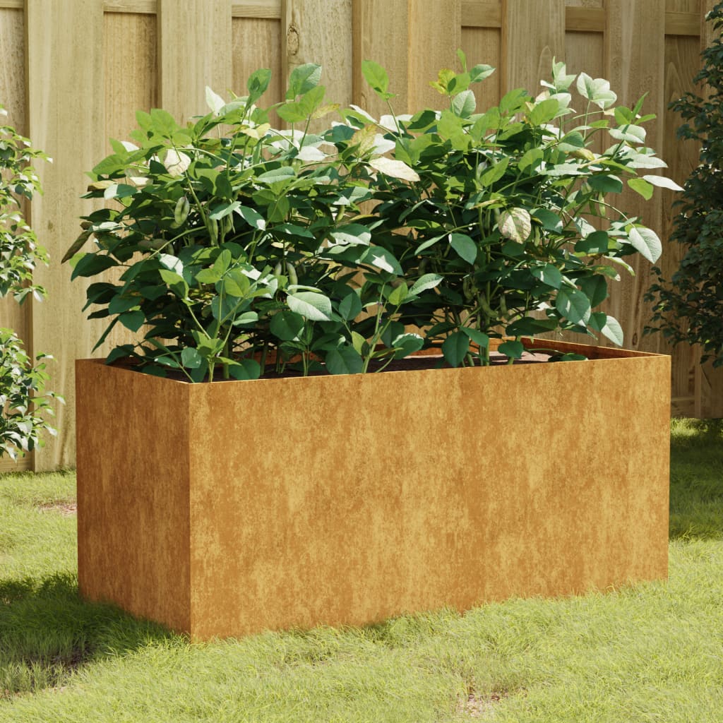 vidaXL Vaso/floreira 80x40x40 cm aço corten