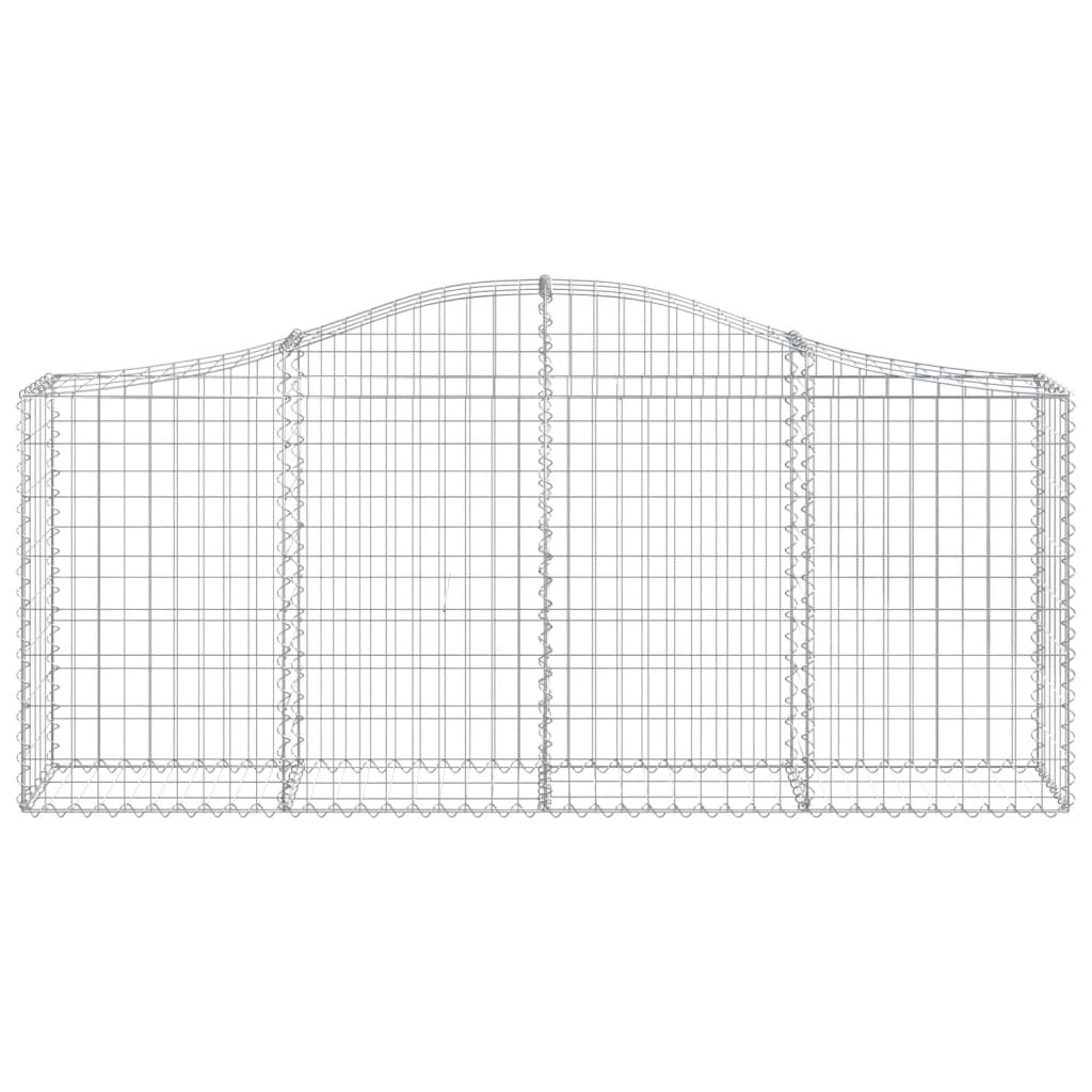 vidaXL Cestos gabião arqueados 3 pcs 200x30x80/100cm ferro galvanizado