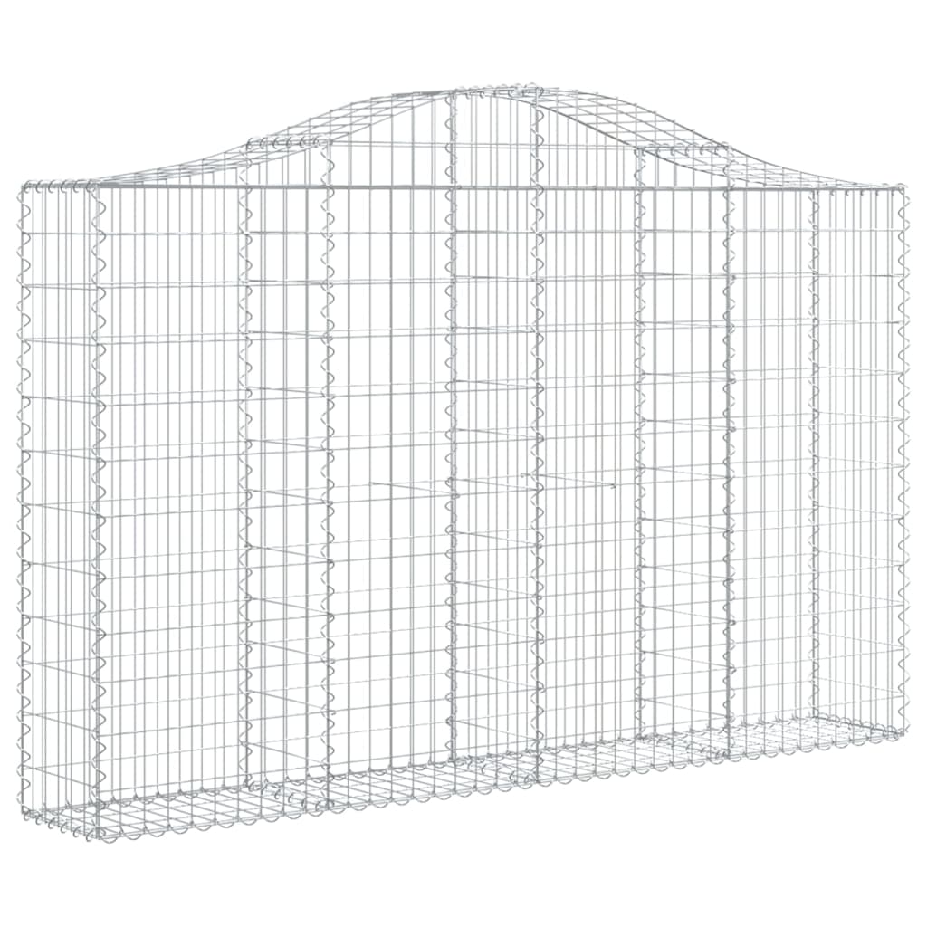 vidaXL Cestos gabião arqueados 3pcs 200x30x120/140cm ferro galvanizado