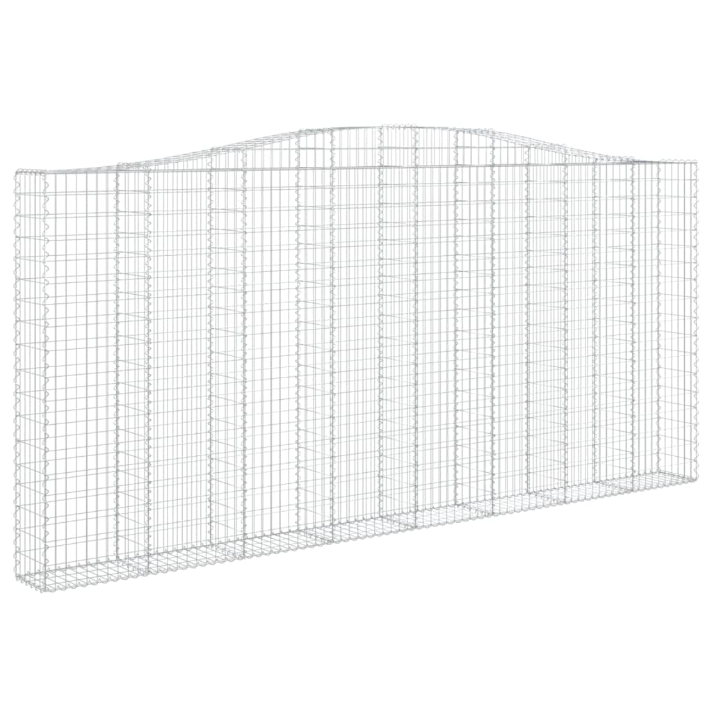 vidaXL Cestos gabião arqueados 2pcs 400x30x180/200cm ferro galvanizado