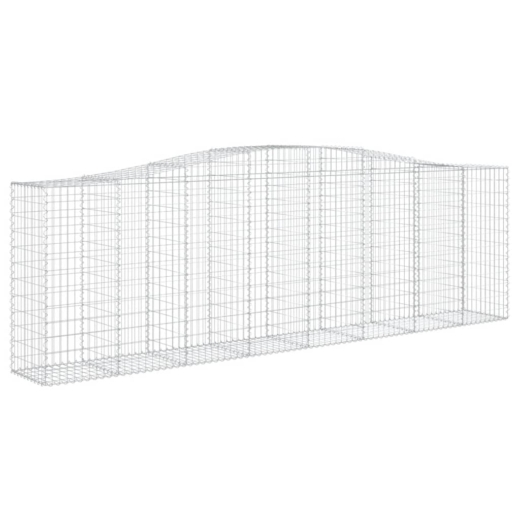 vidaXL Cestos gabião arqueados 2pcs 400x50x120/140cm ferro galvanizado