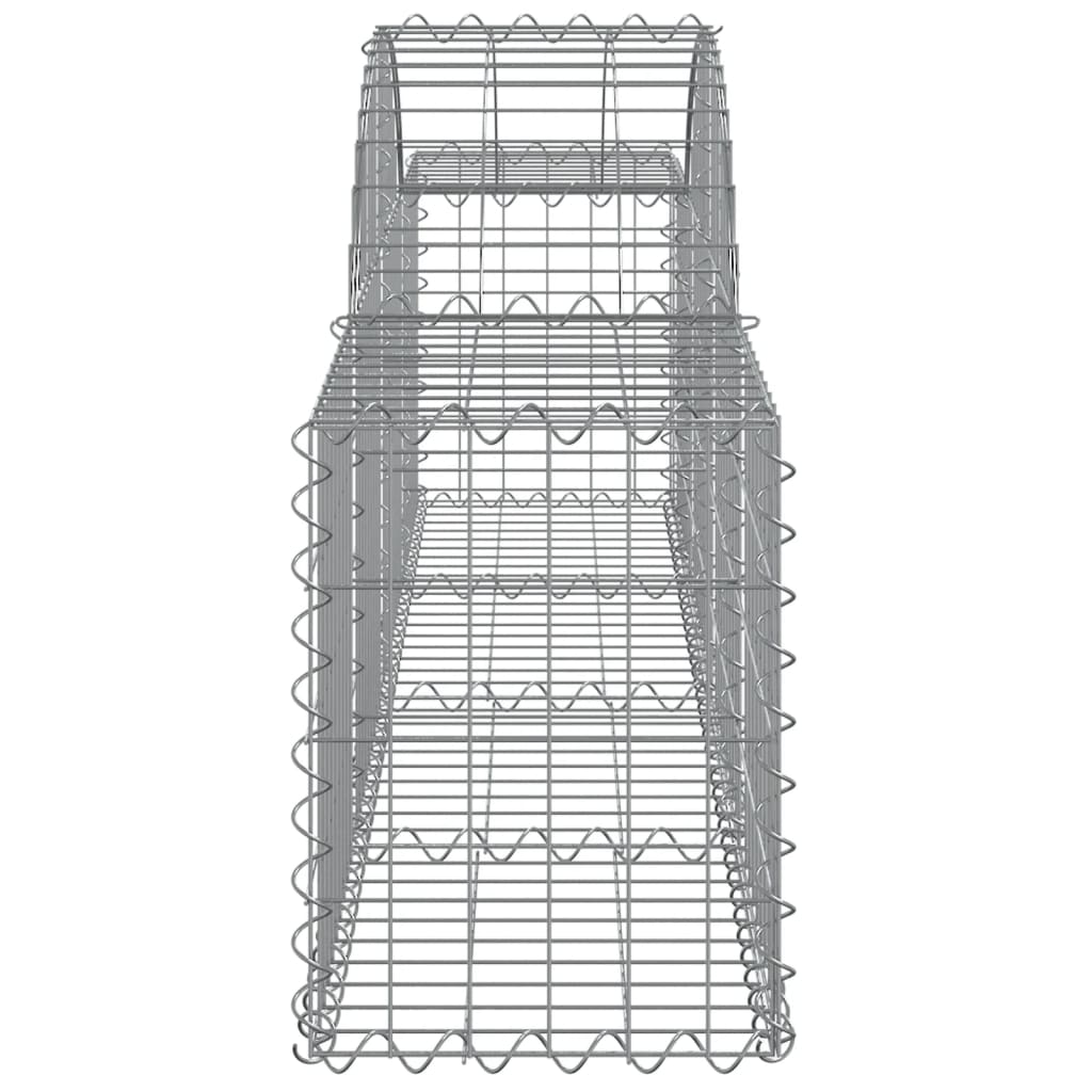 vidaXL Cestos gabião arqueados 6 pcs 200x30x40/60 cm ferro galvanizado