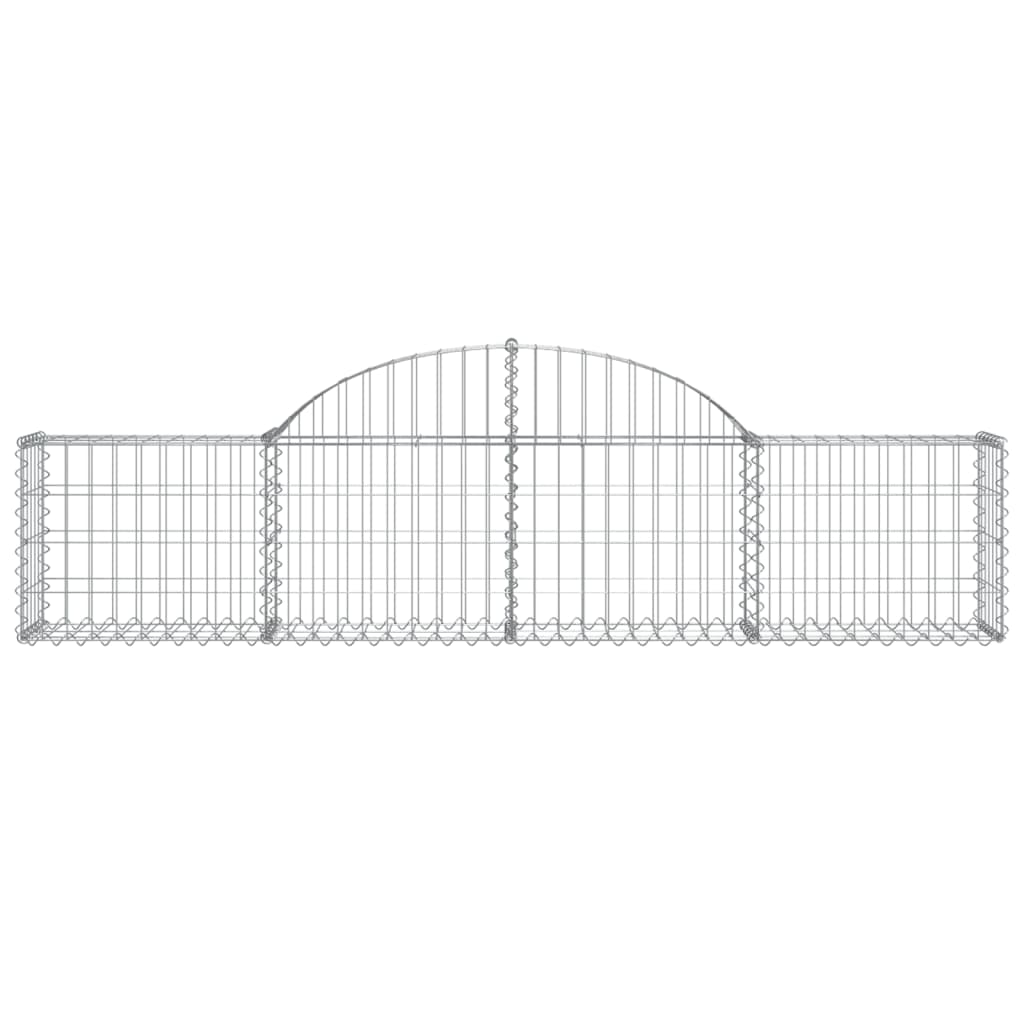 vidaXL Cestos gabião arqueados 13pcs 200x30x40/60 cm ferro galvanizado