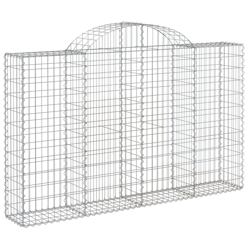 vidaXL Cestos gabião arqueados 6pcs 200x30x120/140cm ferro galvanizado