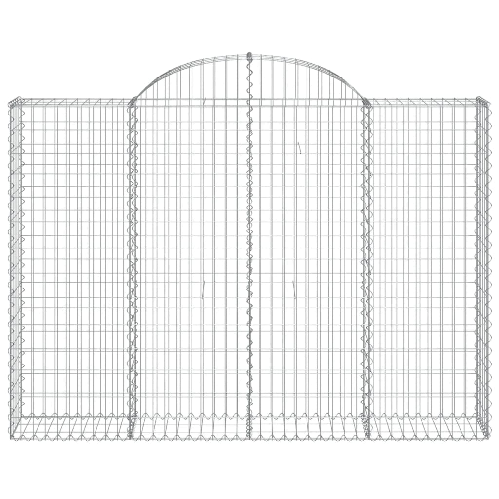 vidaXL Cestos gabião arqueados 4pcs 200x30x140/160cm ferro galvanizado