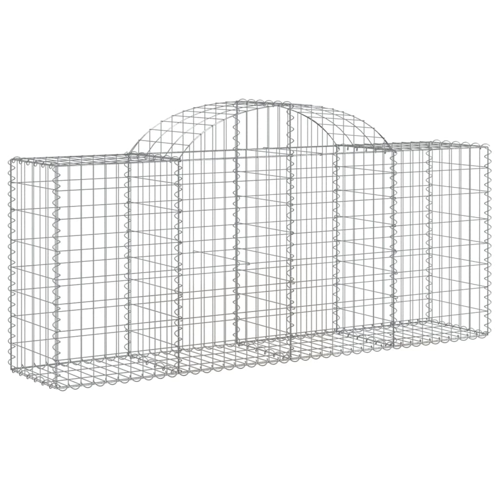 vidaXL Cestos gabião arqueados 25pcs 200x50x80/100cm ferro galvanizado