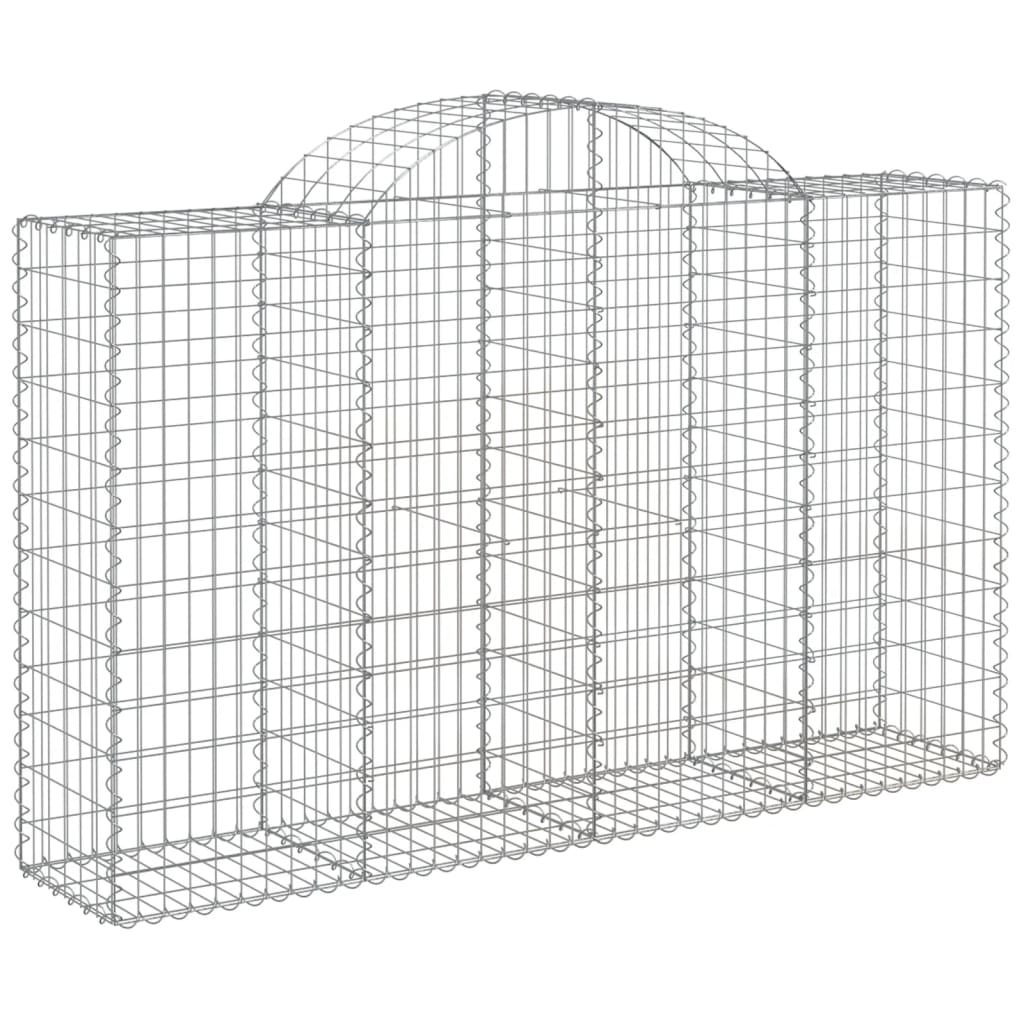 vidaXL Cestos gabião arqueados 2pcs 200x50x120/140cm ferro galvanizado