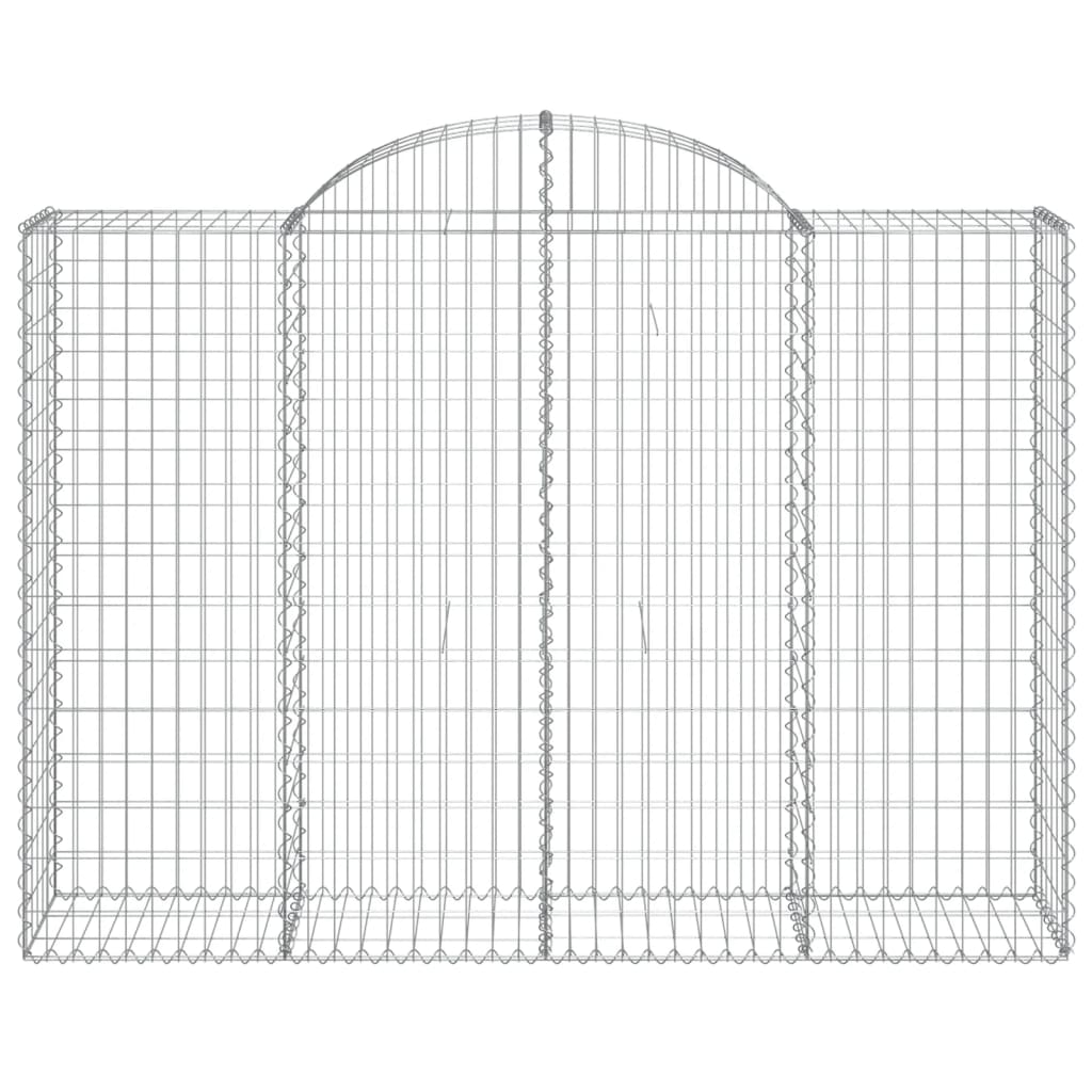 vidaXL Cestos gabião arqueados 2pcs 200x50x140/160cm ferro galvanizado