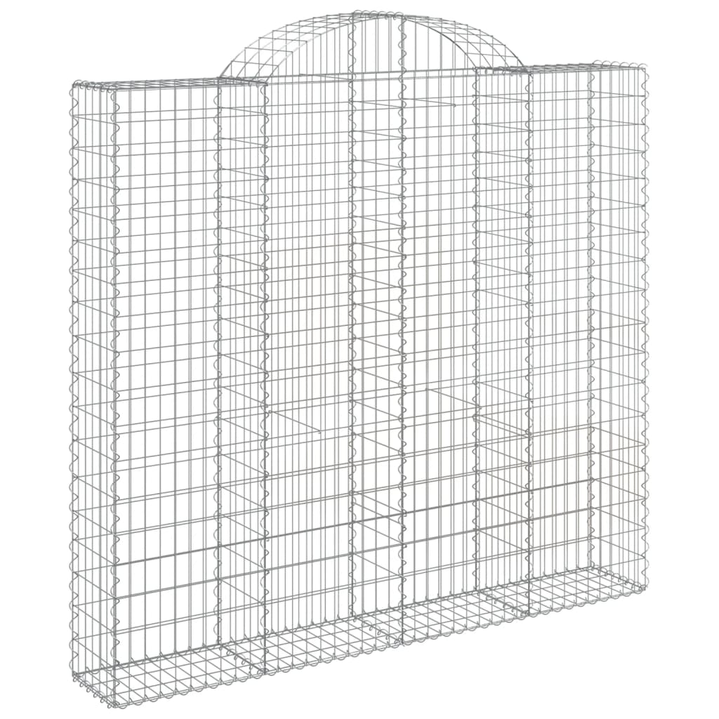 vidaXL Cestos gabião arqueados 3pcs 200x50x180/200cm ferro galvanizado