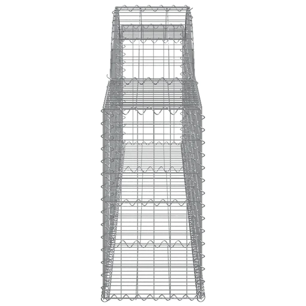 vidaXL Cestos gabião arqueados 10pcs 300x30x60/80 cm ferro galvanizado