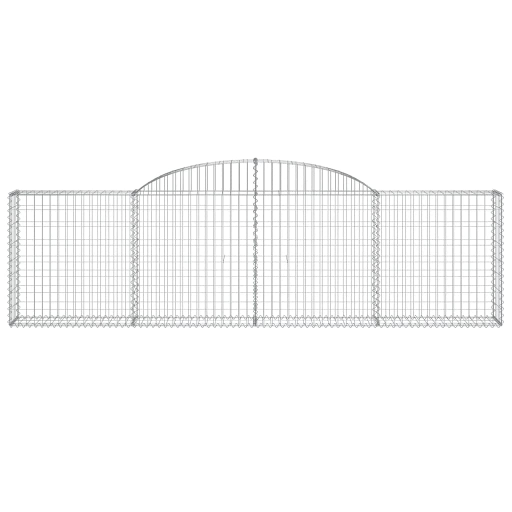 vidaXL Cestos gabião arqueados 17pcs 300x30x80/100cm ferro galvanizado