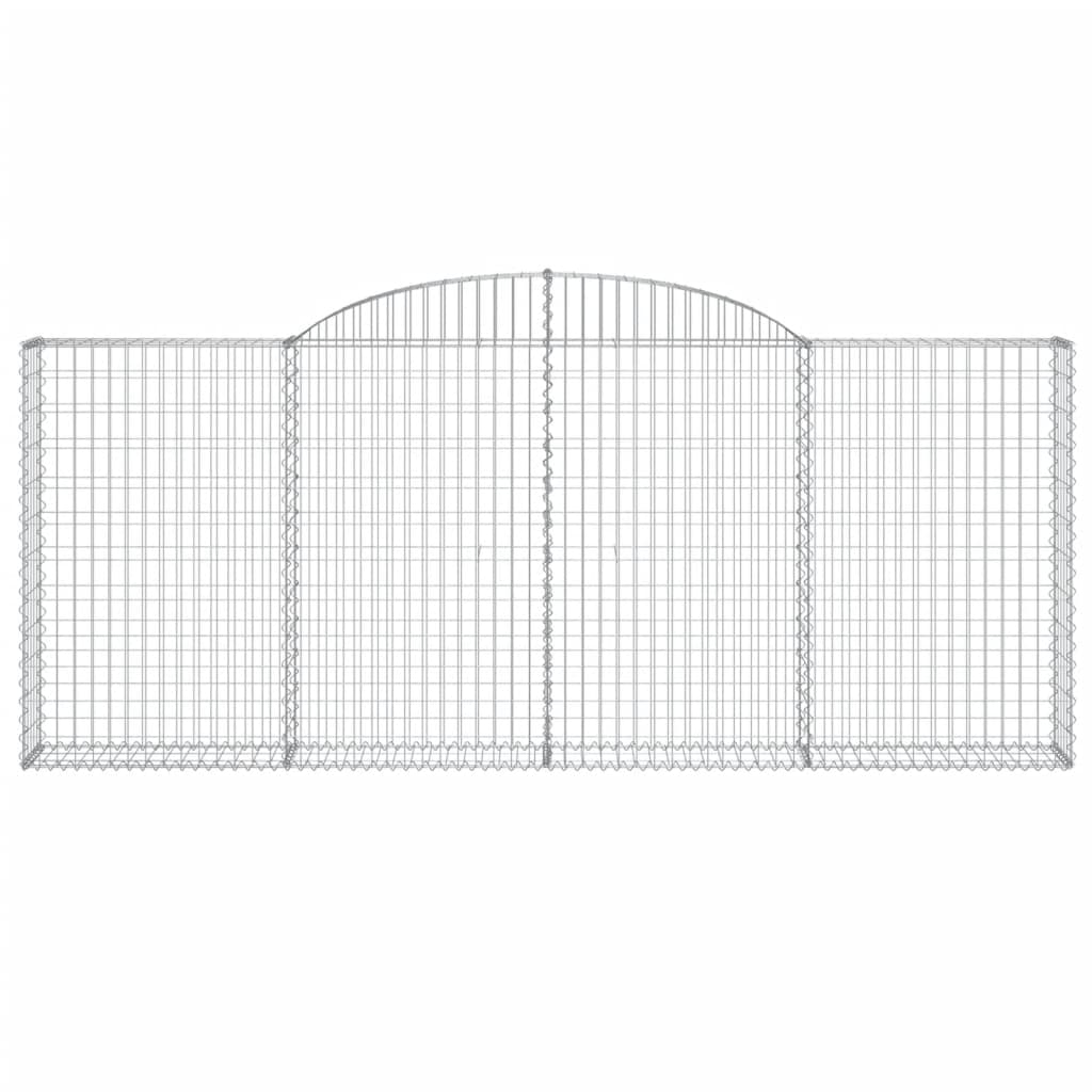 vidaXL Cestos gabião arqueados 12 pcs 300x30x120/140 ferro galvanizado