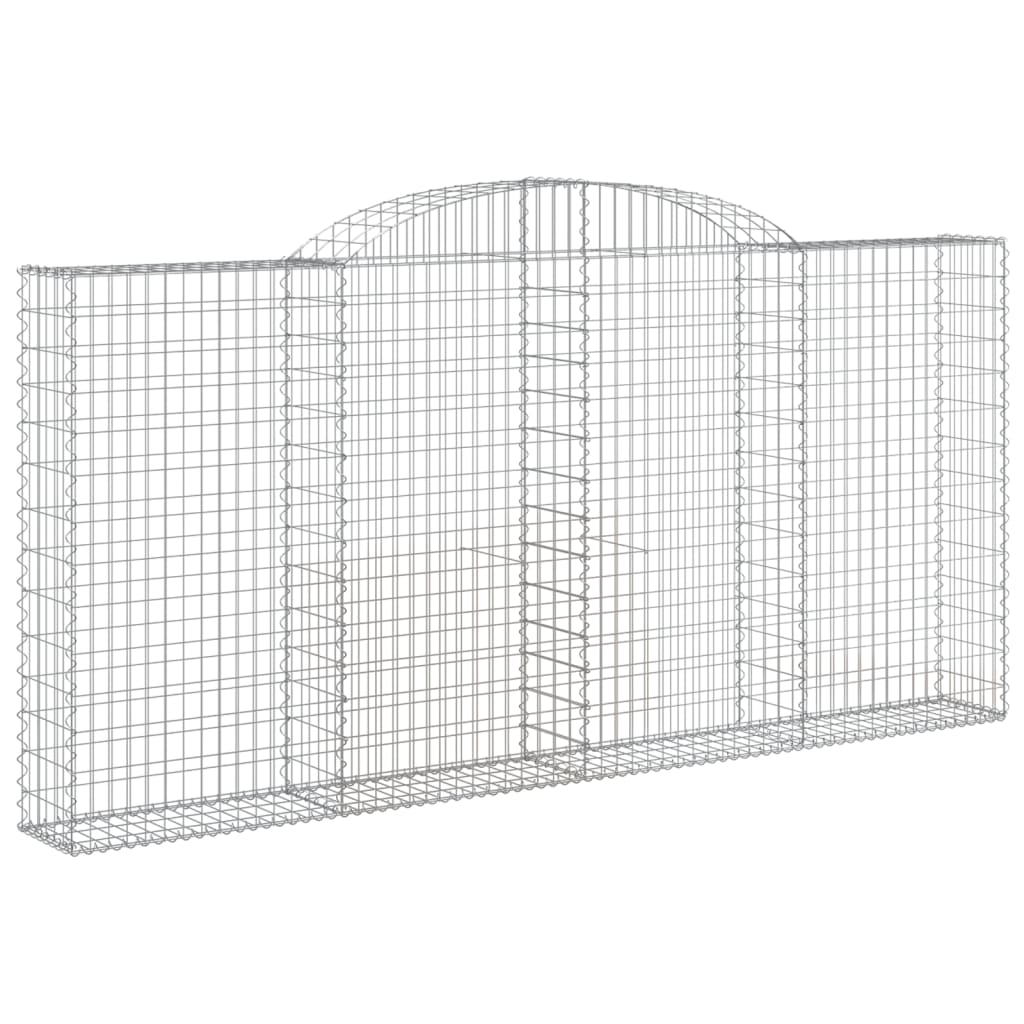 vidaXL Cestos gabião arqueados 13 pcs 300x30x140/160 ferro galvanizado