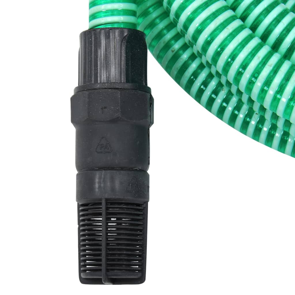 vidaXL Mangueira de sucção com conectores de PVC 1" 4 m PVC verde