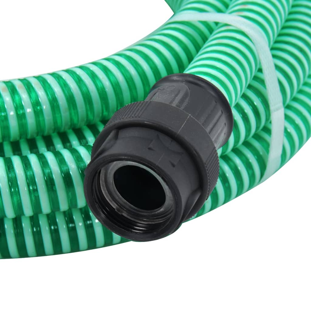 vidaXL Mangueira de sucção com conectores de PVC 1" 4 m PVC verde