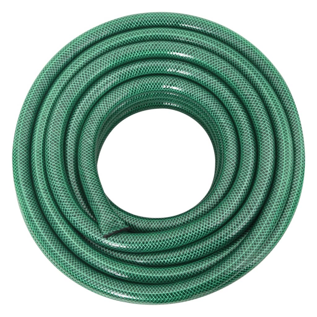 VidaXL Mangueira de jardim com conjunto de encaixe 0,75" 30m PVC verde