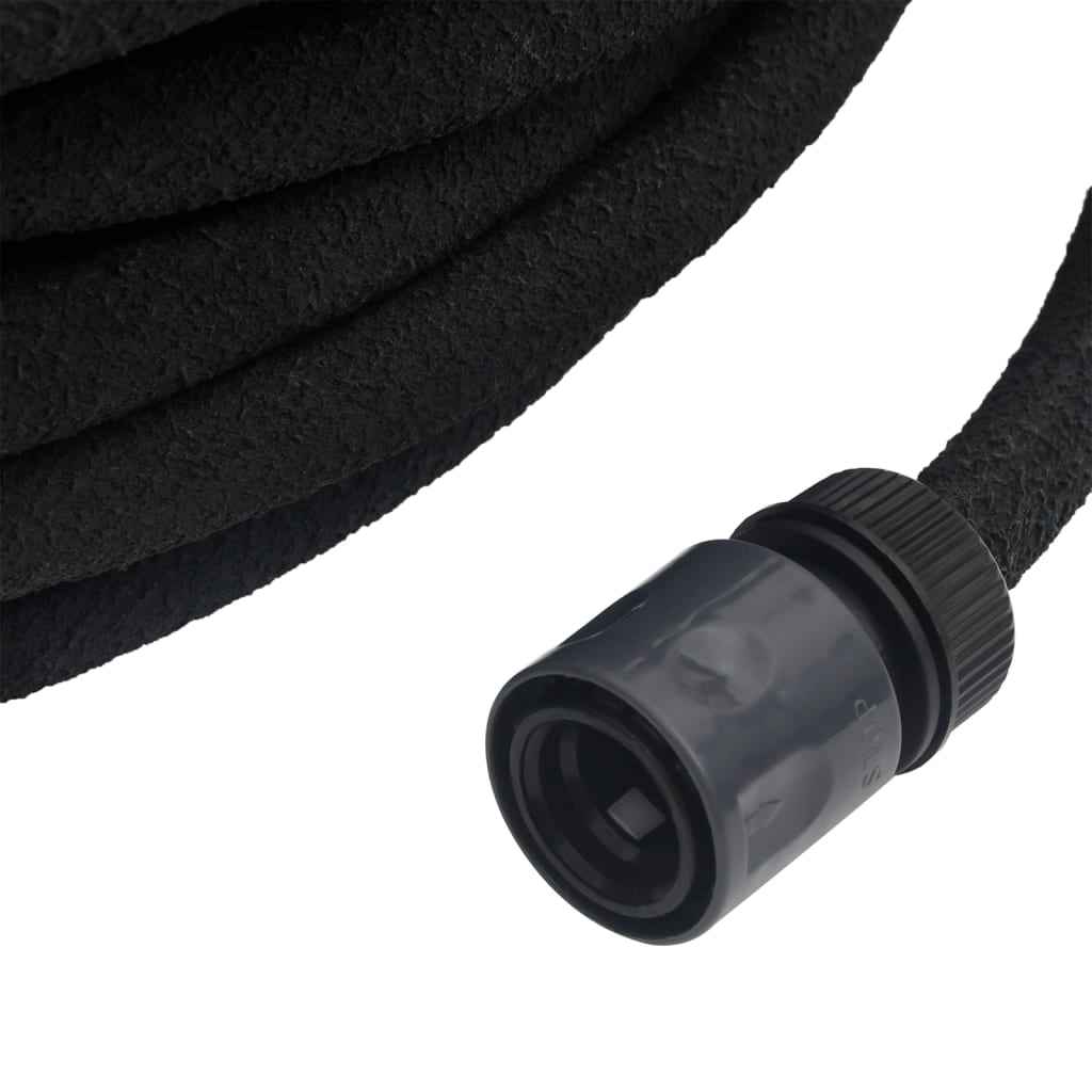 vidaXL Mangueira para rega gota-a-gota de jardim 10 m borracha preto