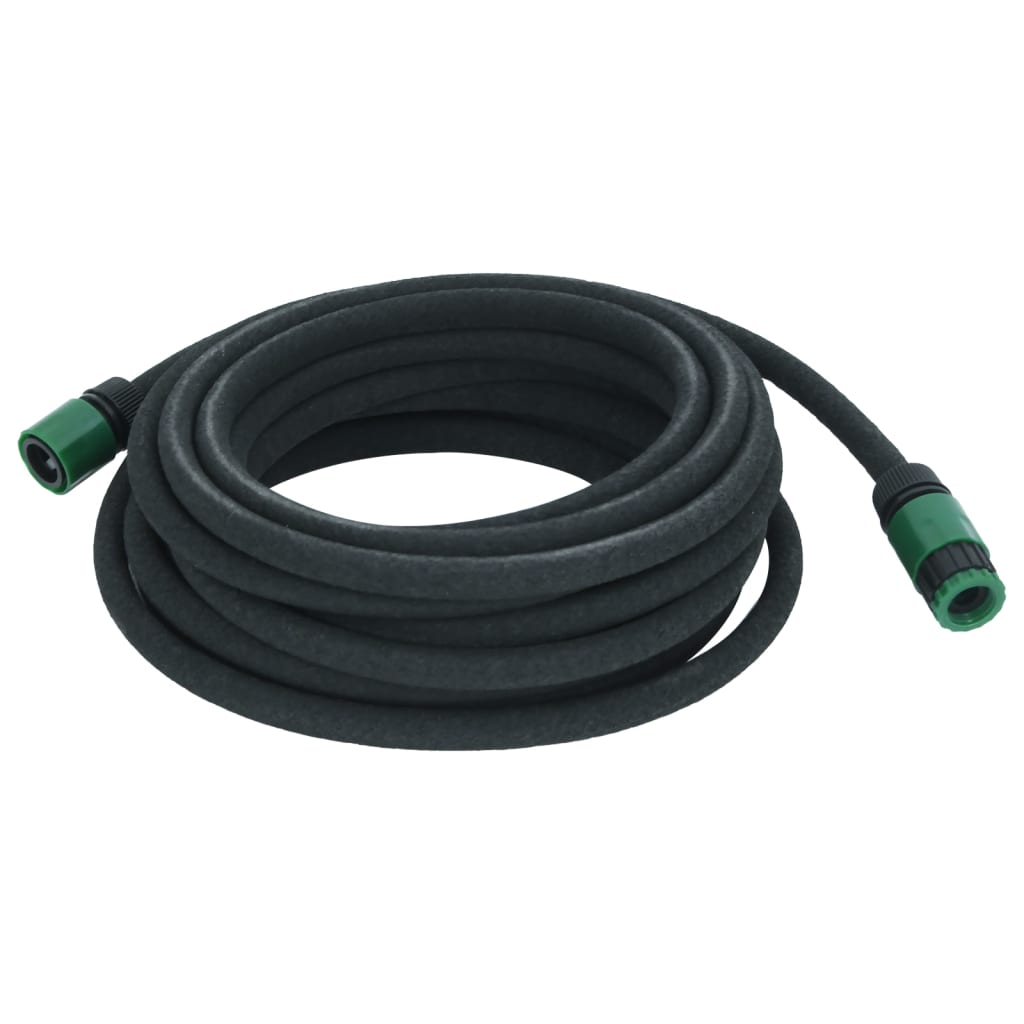 vidaXL Mangueira para rega gota-a-gota de jardim 10 m borracha preto