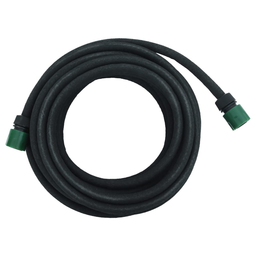 vidaXL Mangueira para rega gota-a-gota de jardim 10 m borracha preto