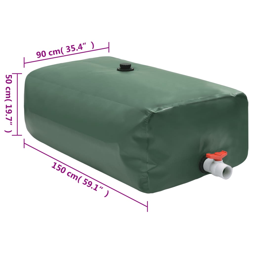 vidaXL Depósito de água dobrável com torneira 670 L PVC