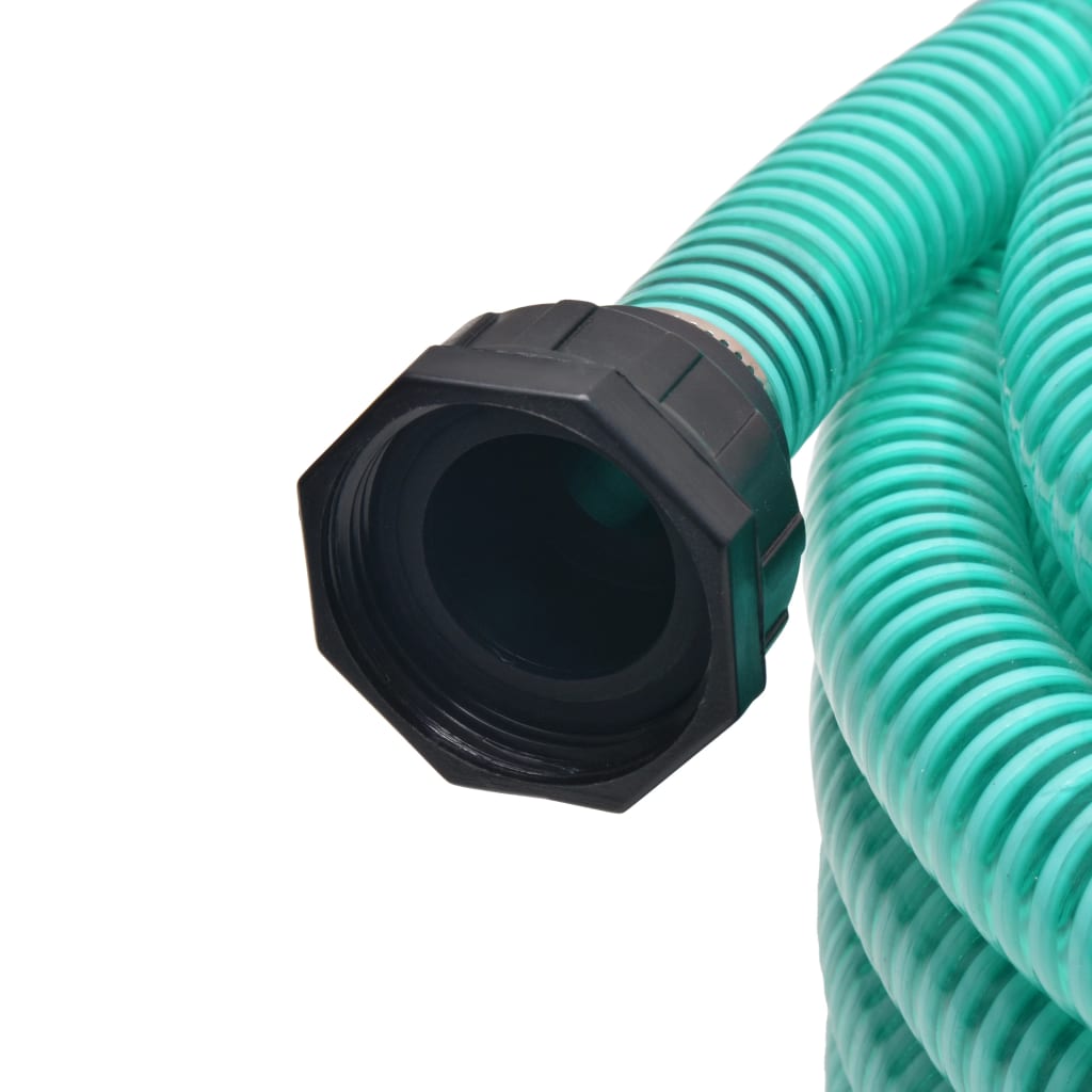 vidaXL Mangueira de sucção com conectores 7 m 22 mm verde