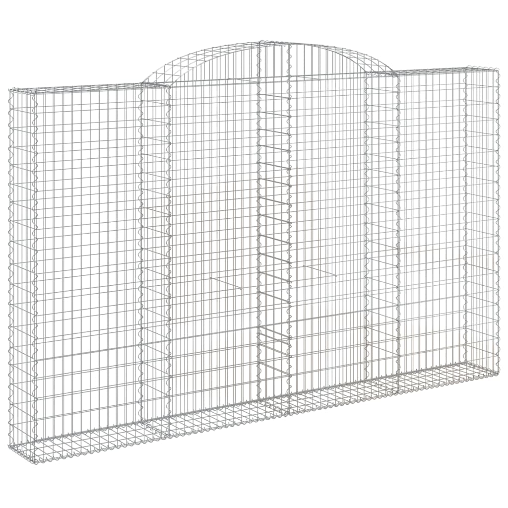 vidaXL Cestos gabião arqueados 5pcs 300x30x180/200cm ferro galvanizado