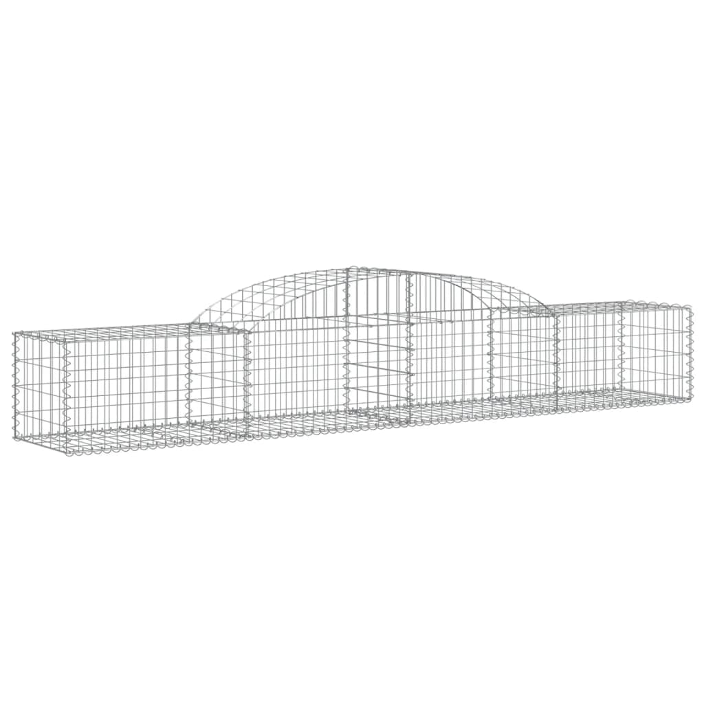 vidaXL Cestos gabião arqueados 7 pcs 300x50x40/60 cm ferro galvanizado