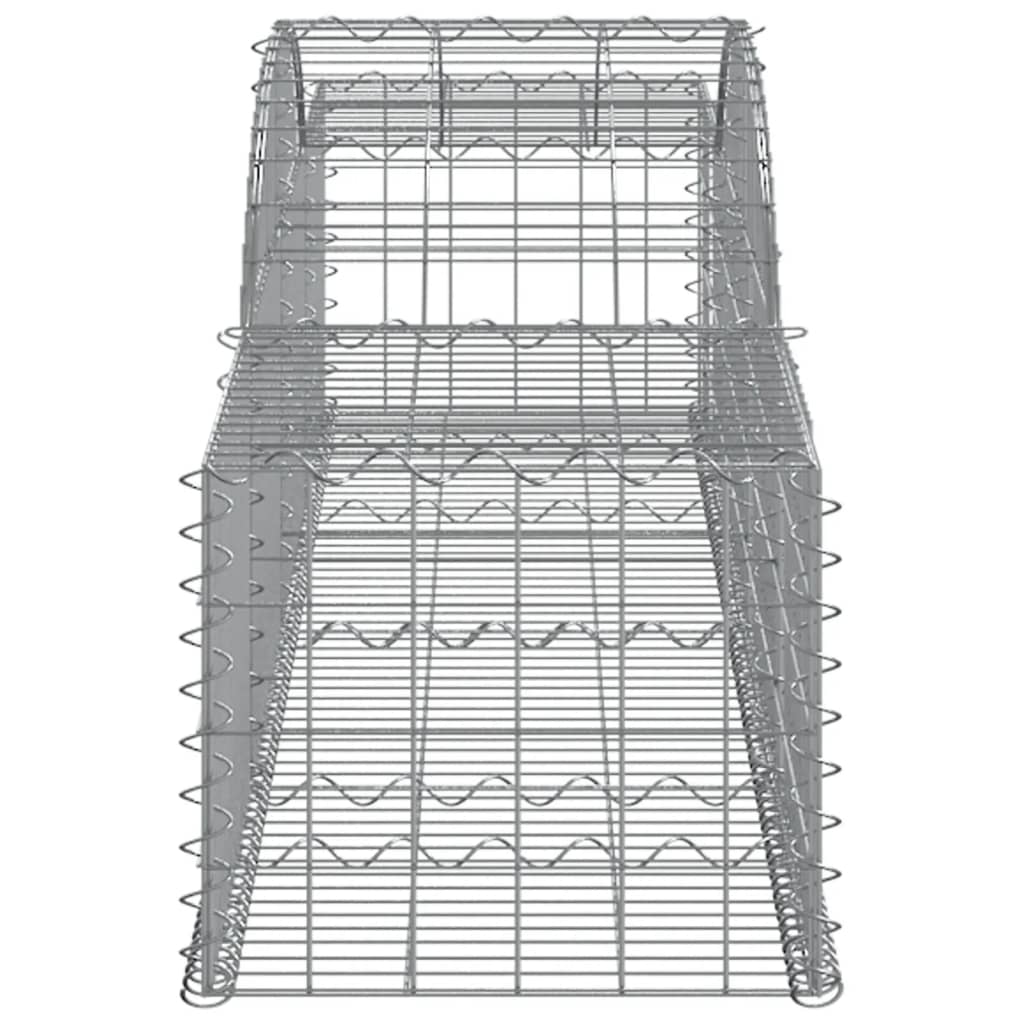 vidaXL Cestos gabião arqueados 7 pcs 300x50x40/60 cm ferro galvanizado