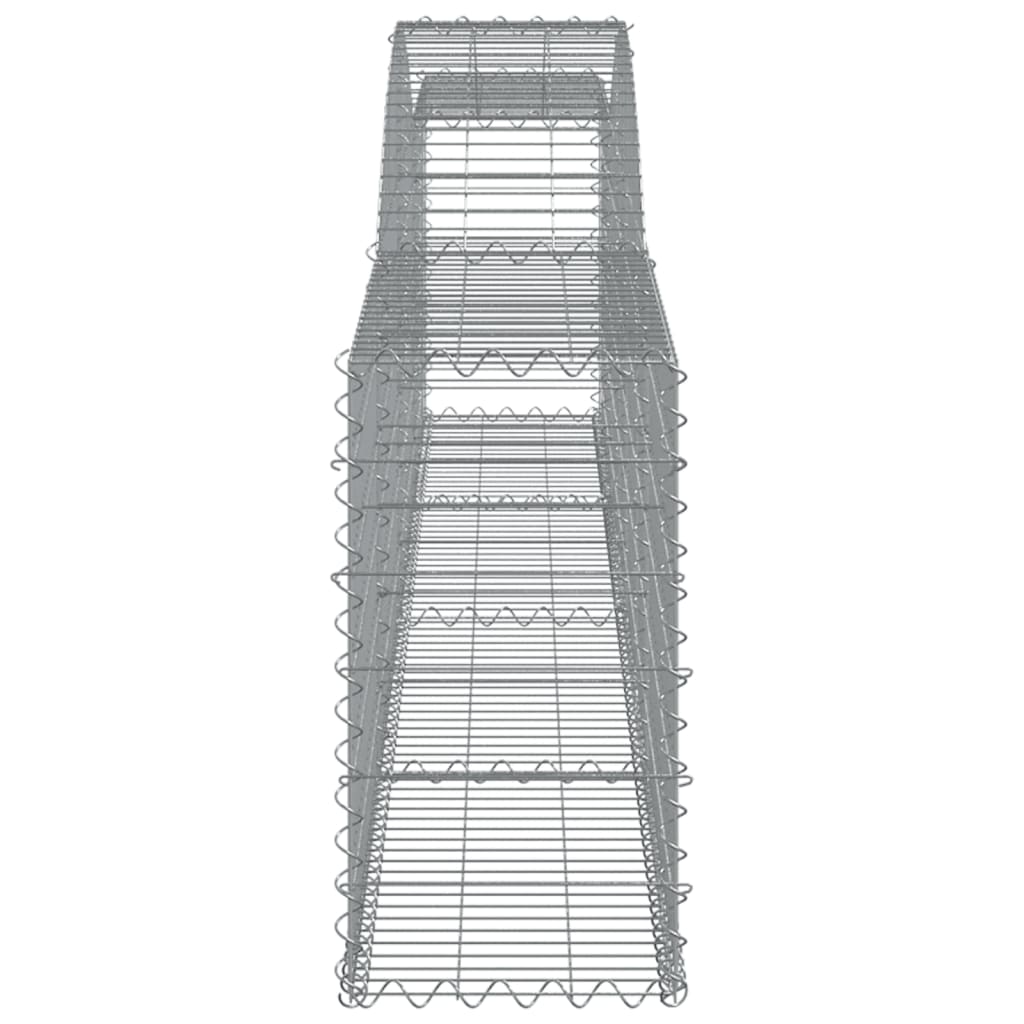 vidaXL Cestos gabião arqueados 7 pcs 400x30x60/80 cm ferro galvanizado