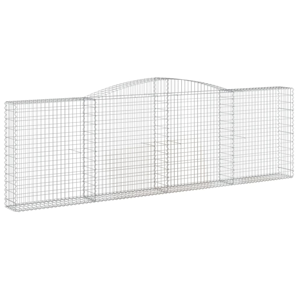 vidaXL Cestos gabião arqueados 8pcs 400x30x120/140cm ferro galvanizado