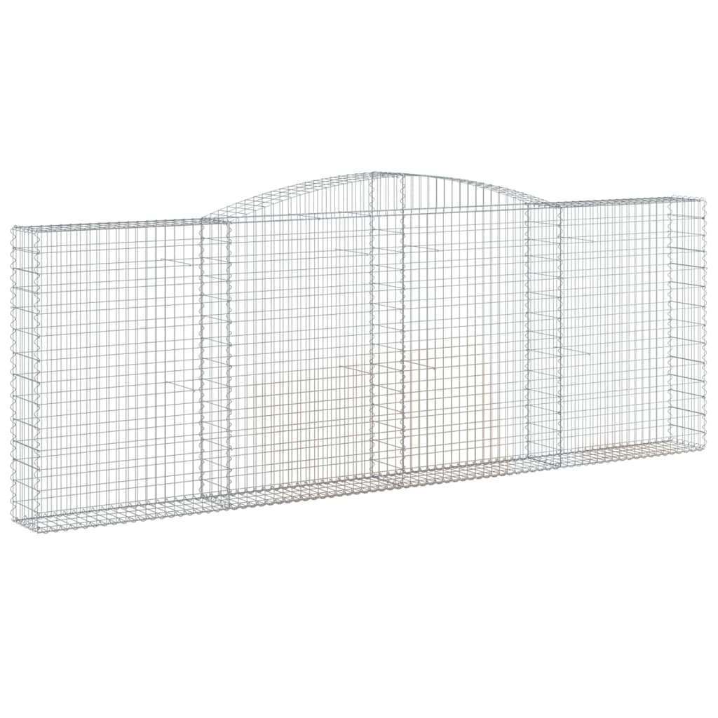 vidaXL Cestos gabião arqueados 3pcs 400x30x140/160cm ferro galvanizado