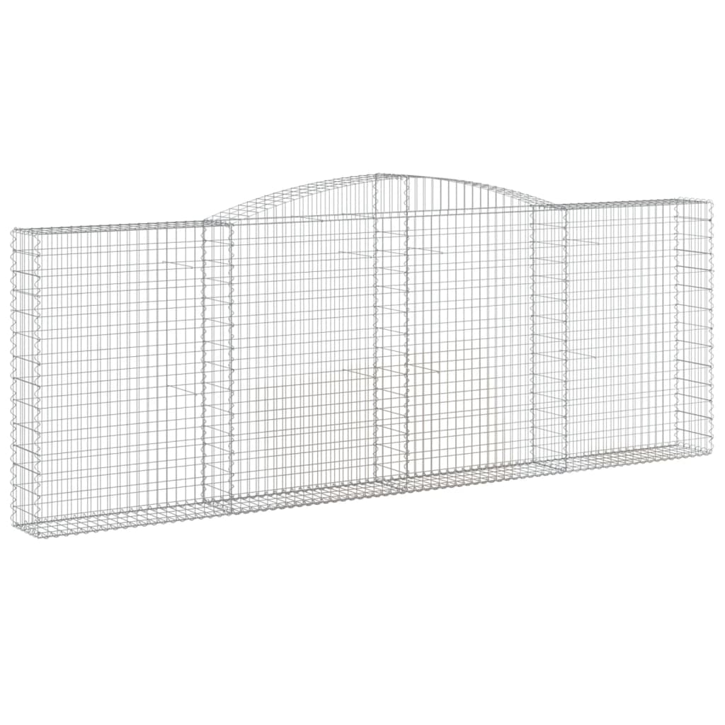 vidaXL Cestos gabião arqueados 10 pcs 400x30x140/160 ferro galvanizado