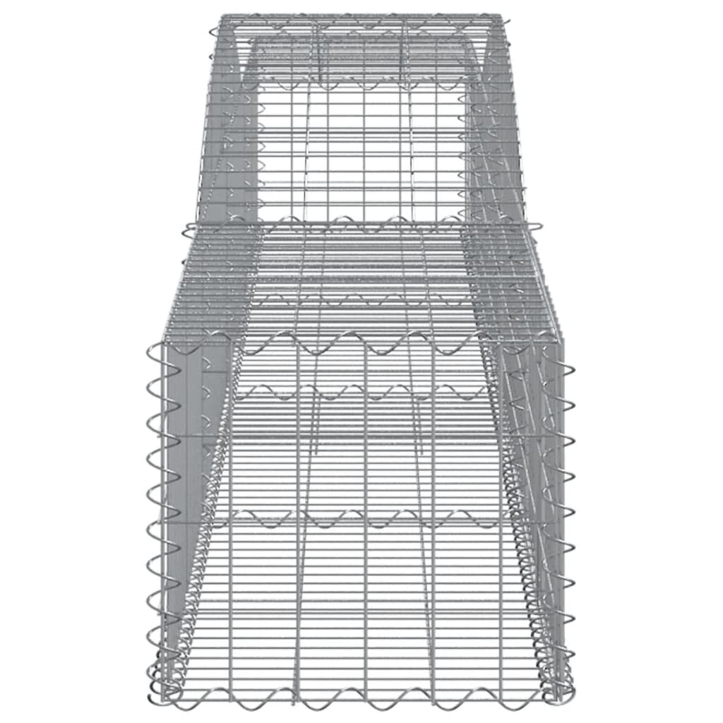 vidaXL Cestos gabião arqueados 8 pcs 400x50x40/60 cm ferro galvanizado