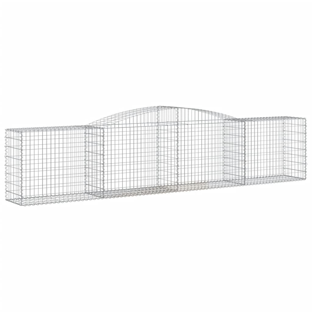 vidaXL Cestos gabião arqueados 8 pcs 400x50x80/100cm ferro galvanizado