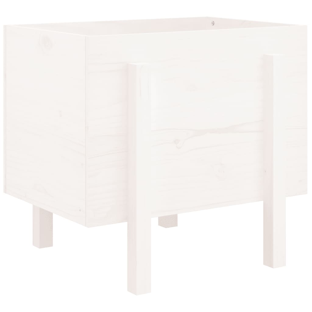 vidaXL Vaso/floreira de jardim 62x50x57 cm pinho maciço branco