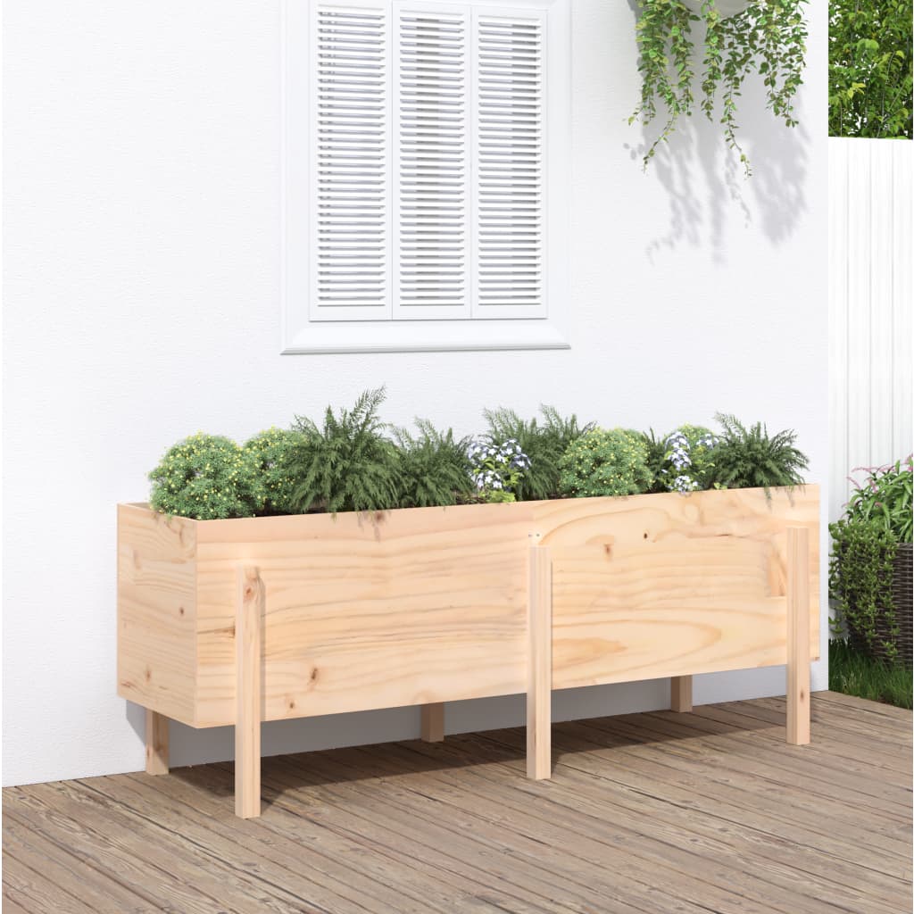 vidaXL Canteiro elevado de jardim 160x50x57 cm pinho maciço