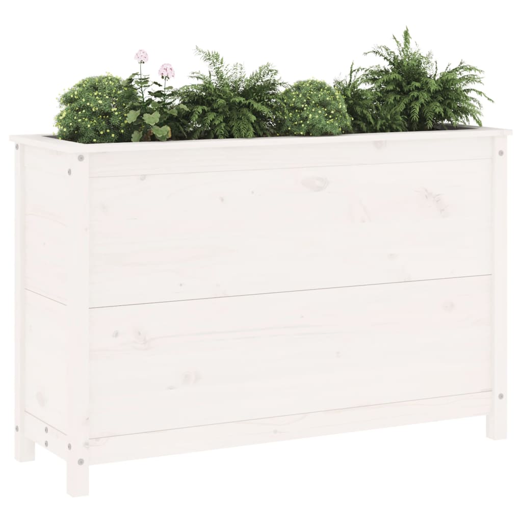 vidaXL Canteiro elevado de jardim 119,5x40x78 cm pinho maciço branco