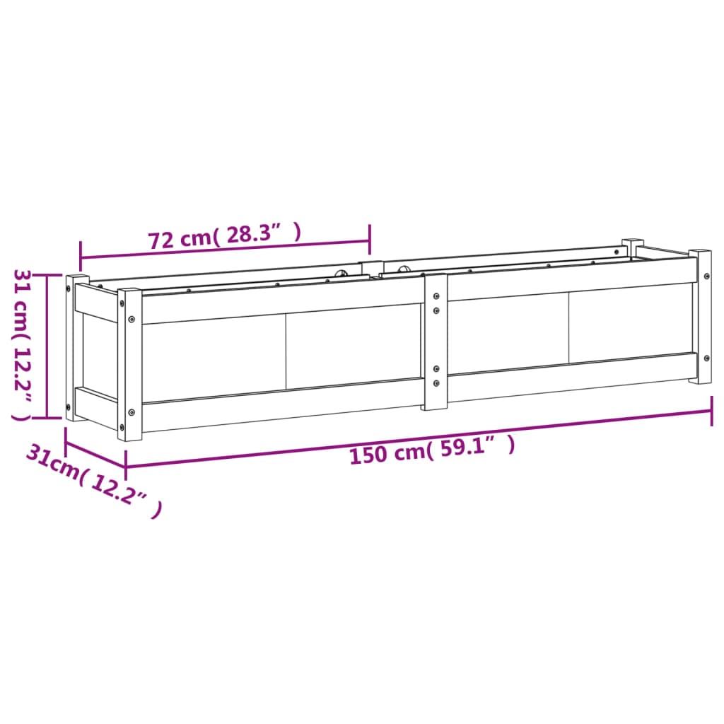 vidaXL Vasos/floreiras de jardim 2 pcs madeira de pinho maciça branco