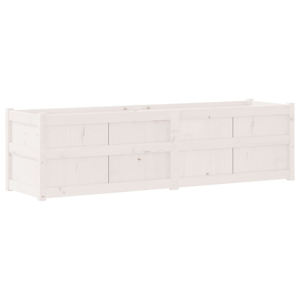 vidaXL Vaso/floreira de jardim 180x50x50 cm pinho maciço branco