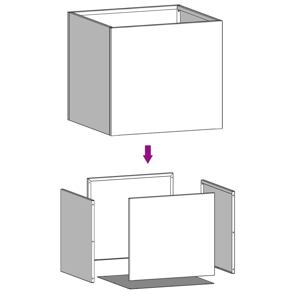 vidaXL Vaso/floreira 32x30x29 cm aço galvanizado prateado