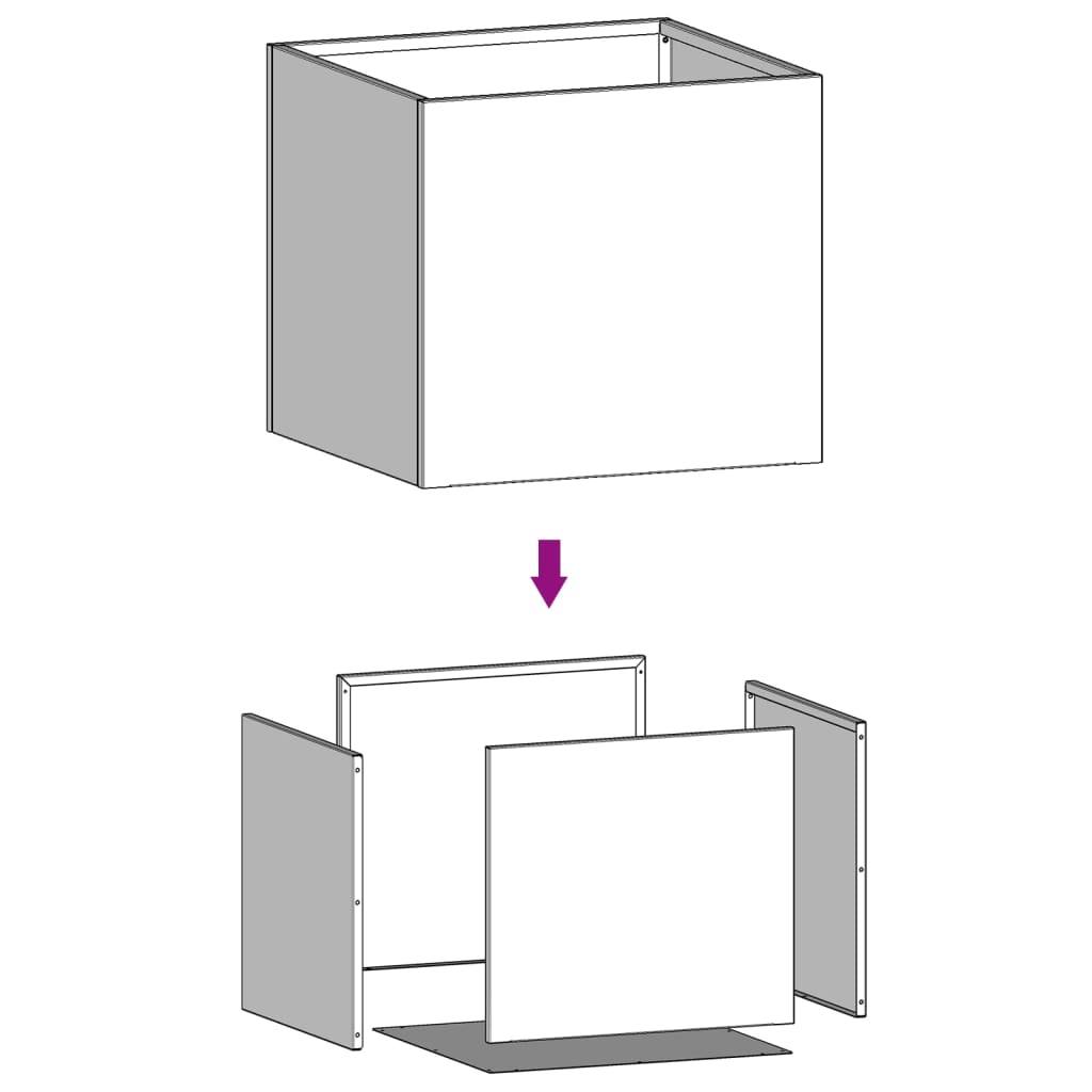 vidaXL Vasos/floreiras 2 pcs 42x40x39 cm aço galvanizado prateado