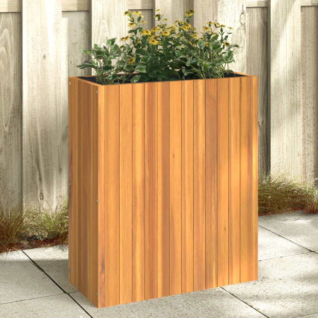 vidaXL Vaso/floreira de jardim 59x27,5x70 cm madeira de acácia maciça